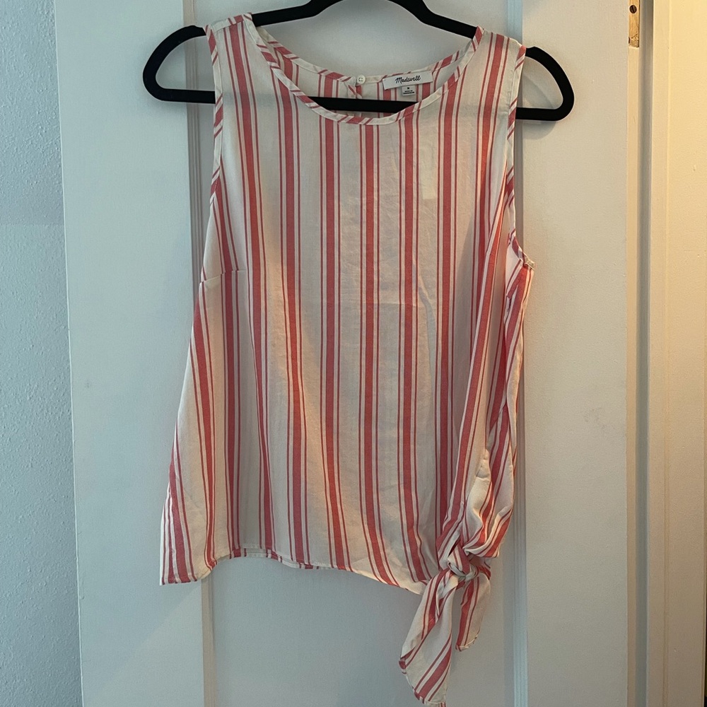 Madewell side-tie tank in Marcia stripe
